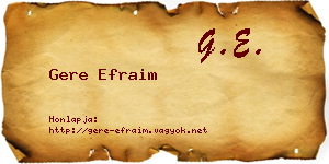 Gere Efraim névjegykártya